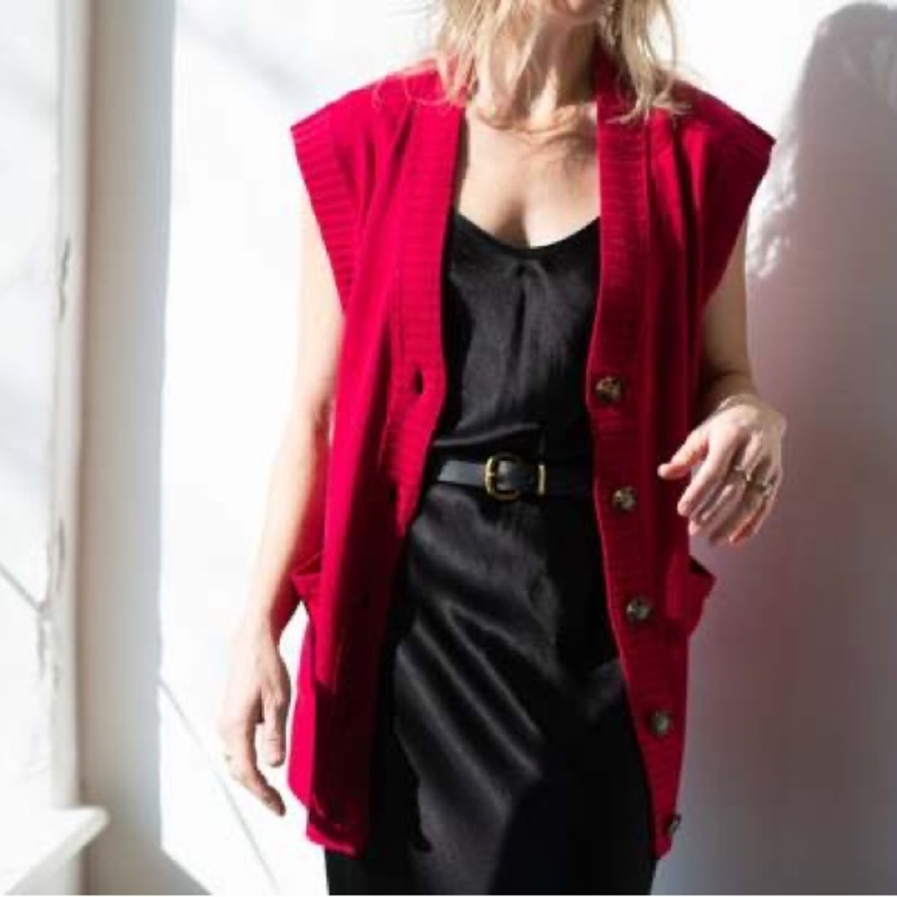 NAADAM Silk Cashmere Blend Button Up Vest NWT